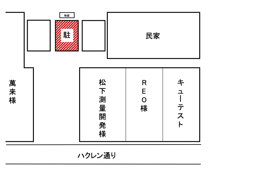 春日部ペットサロン「ドッグサロン キューテスト」駐車場図